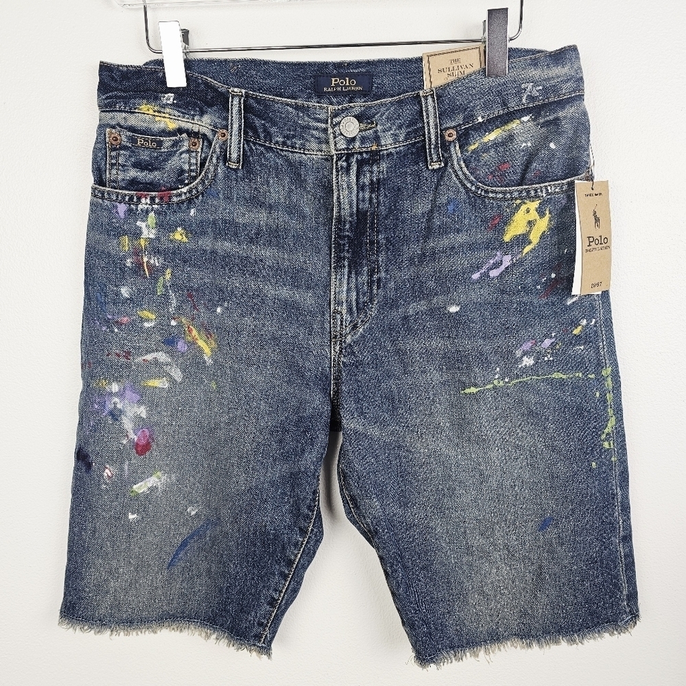 Polo Ralph Lauren Boy's Splatter Sullivan Slim Denim Shorts - Big Kid